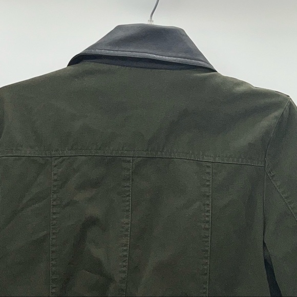 LA Hearts green black leather jacket coat size S asymetrical zip - Picture 2 of 9